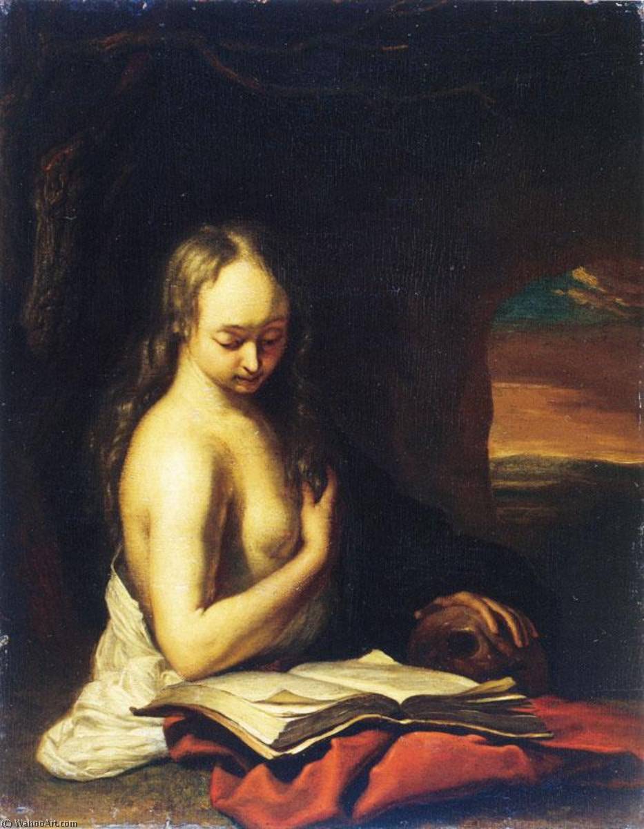 Wikioo.org - The Encyclopedia of Fine Arts - Painting, Artwork by Frans Van Mieris The Elder - Mary Magdalen Penitent