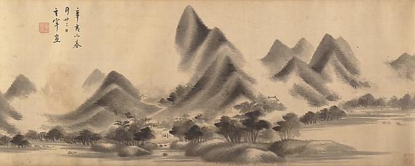 WikiOO.org - Enciclopedia of Fine Arts - Pictura, lucrări de artă Dong Qichang - Landscape in the Style of Mi Fu