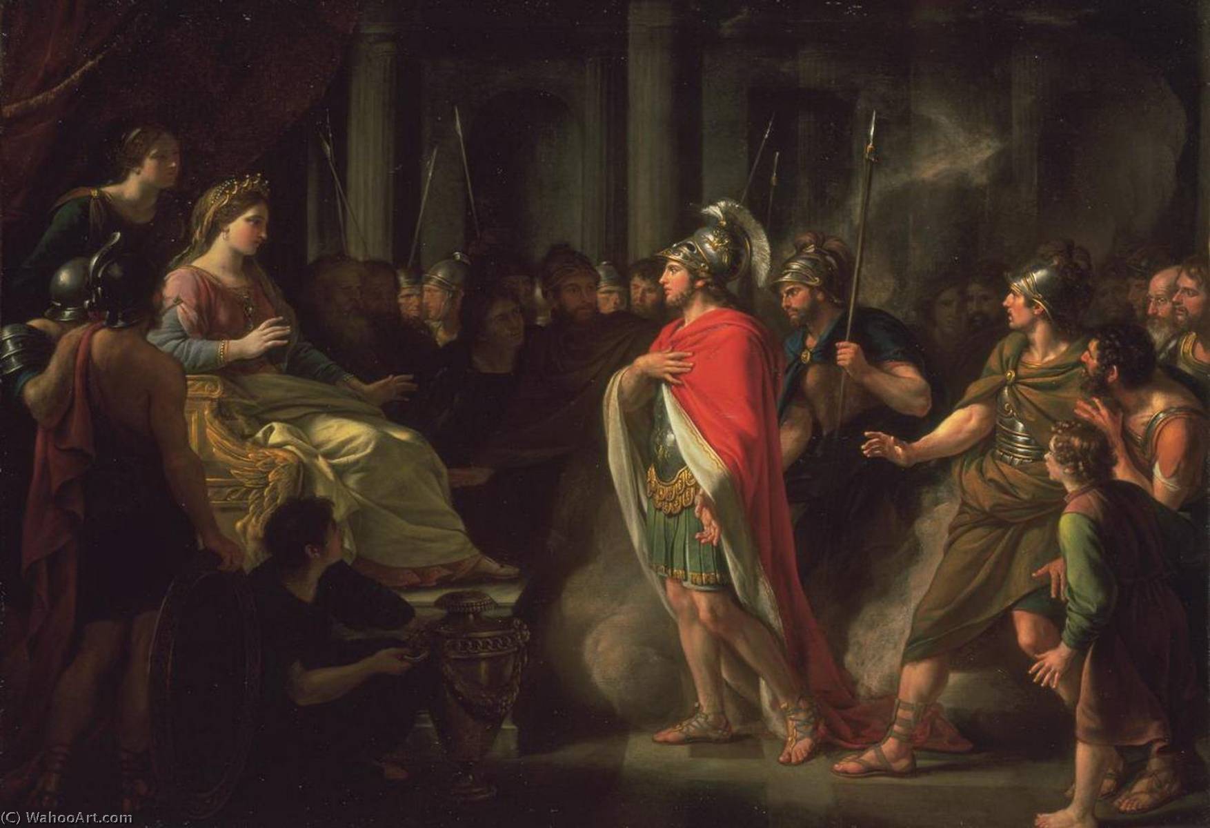 Wikioo.org - The Encyclopedia of Fine Arts - Painting, Artwork by Nathaniel Dance-Holland - The Meeting of Dido and Aeneas