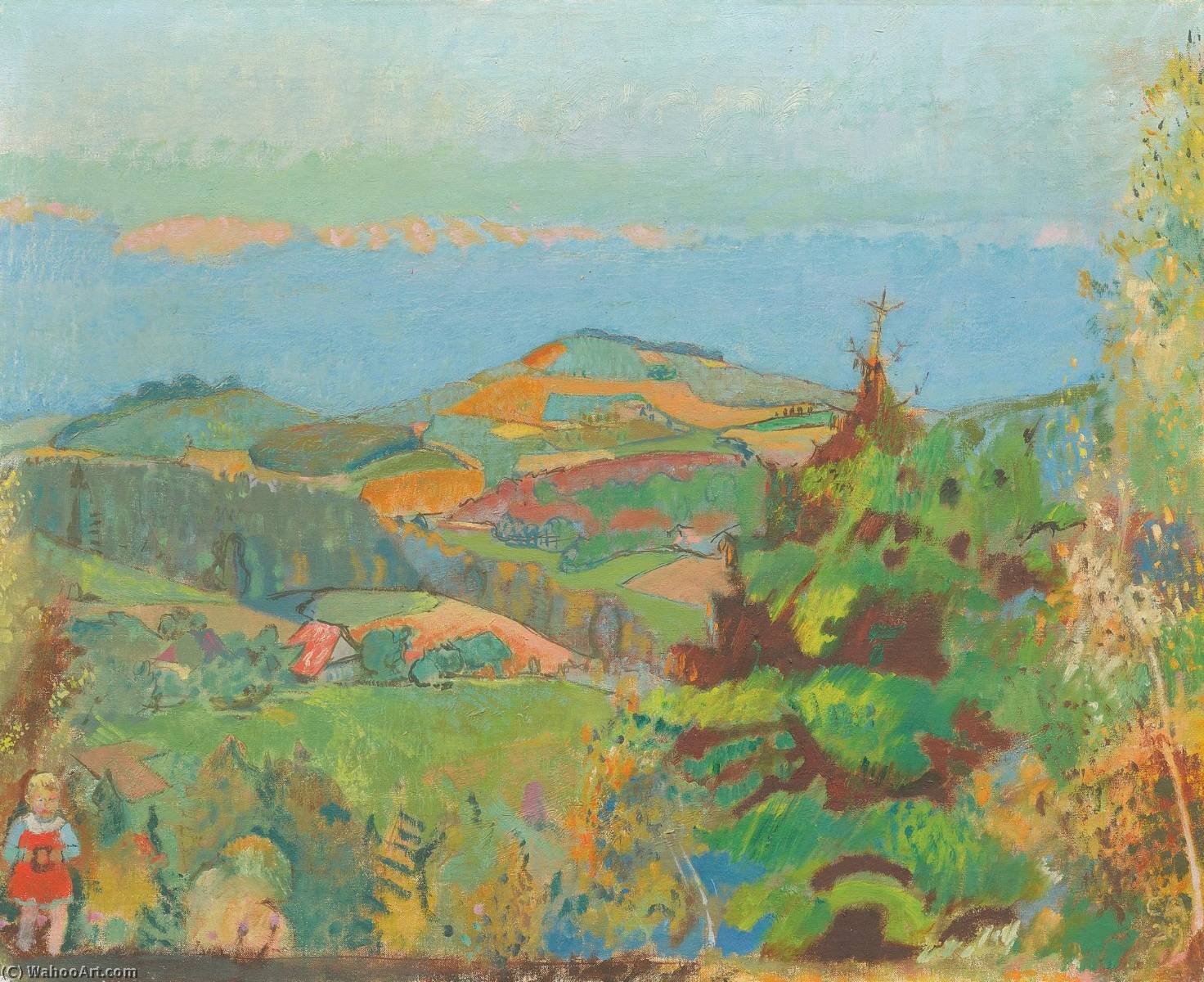 Wikioo.org - Die Enzyklopädie bildender Kunst - Malerei, Kunstwerk von Cuno Amiet - emmentaler landschaft ( Lueg ) , 1929