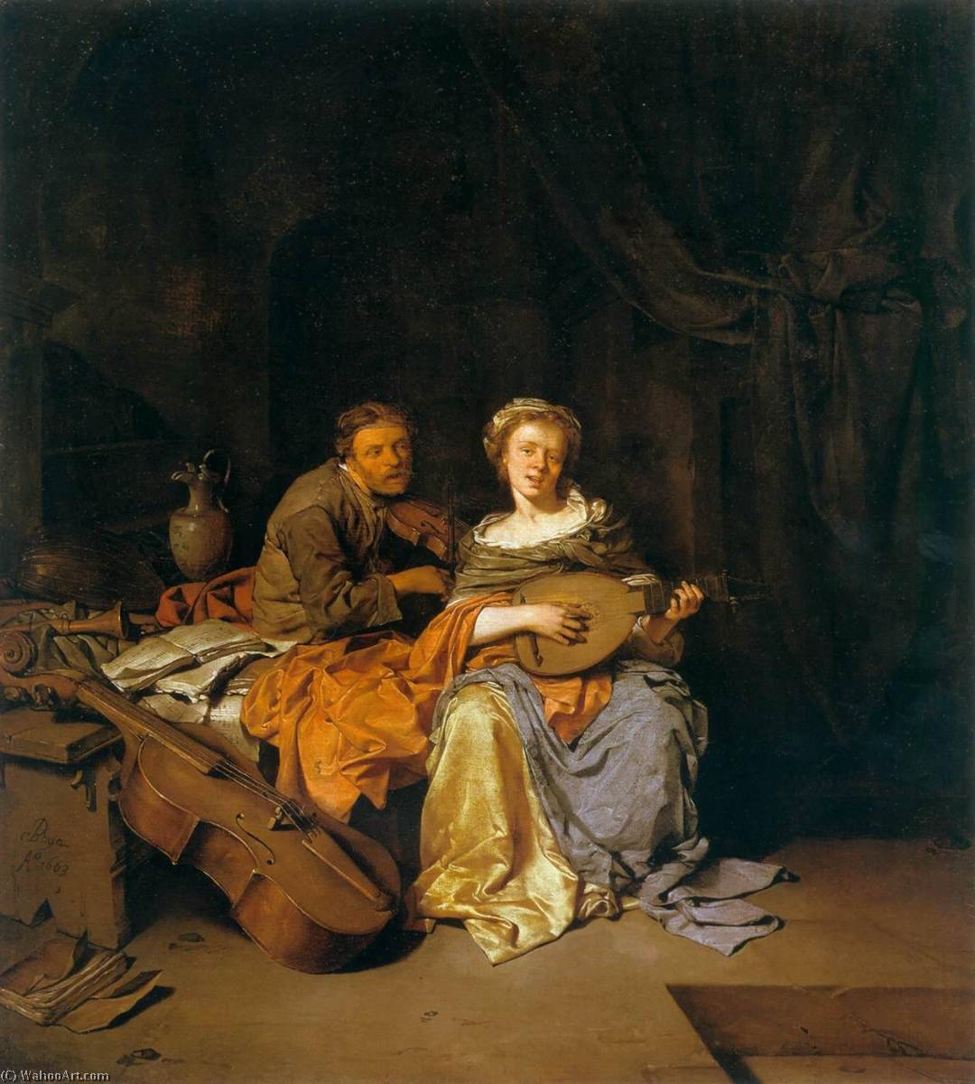 Wikioo.org - The Encyclopedia of Fine Arts - Painting, Artwork by Cornelis Pietersz Bega - The Duet