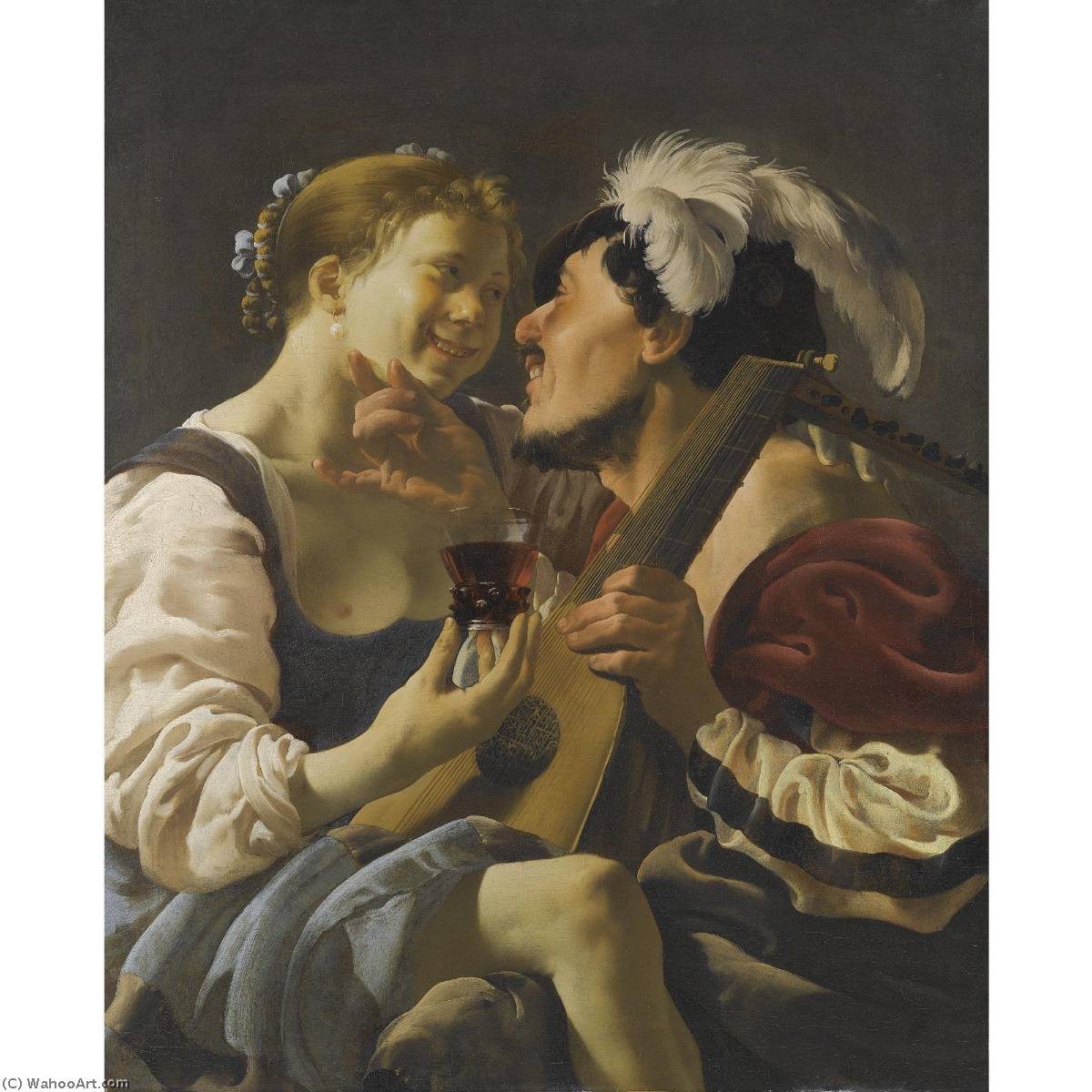 WikiOO.org - Encyclopedia of Fine Arts - Lukisan, Artwork Hendrick Terbrugghen - Lovers