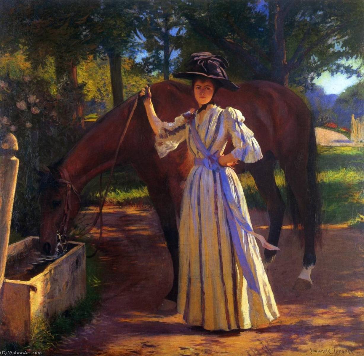 Wikioo.org - The Encyclopedia of Fine Arts - Painting, Artwork by Edmund Charles Tarbell - Girl and Horse