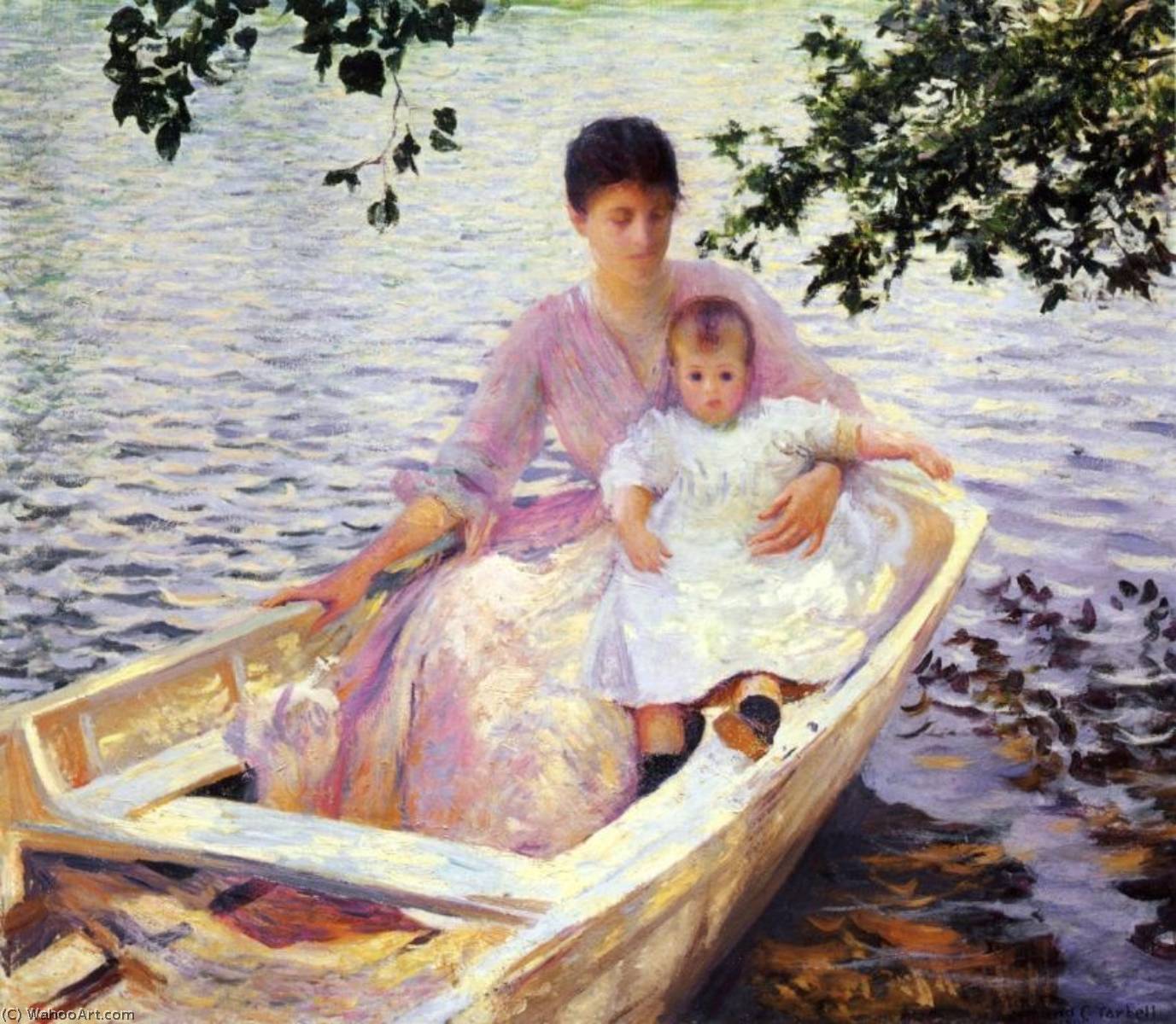 Wikioo.org - The Encyclopedia of Fine Arts - Painting, Artwork by Edmund Charles Tarbell - Mother and Child in a Boat