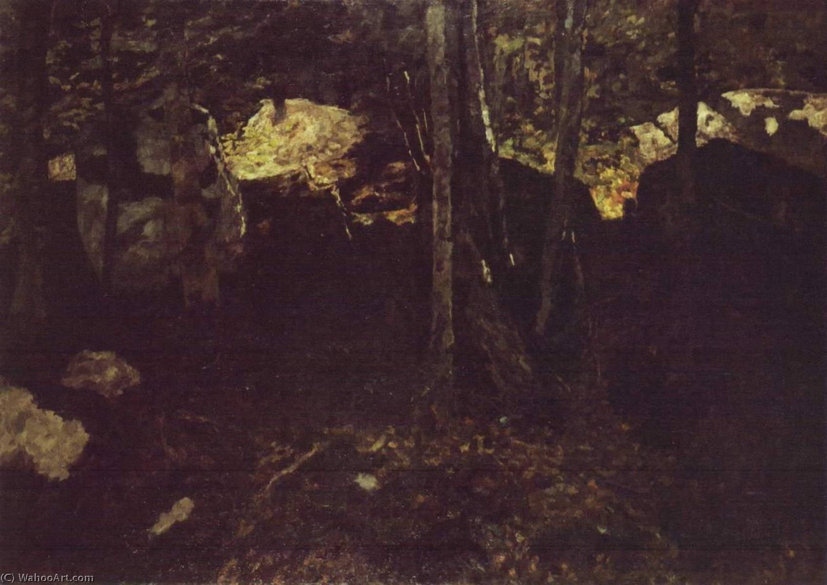 WikiOO.org - Encyclopedia of Fine Arts - Maalaus, taideteos Carl Eduard Schuch - Inside the forest, Saut du Doubs