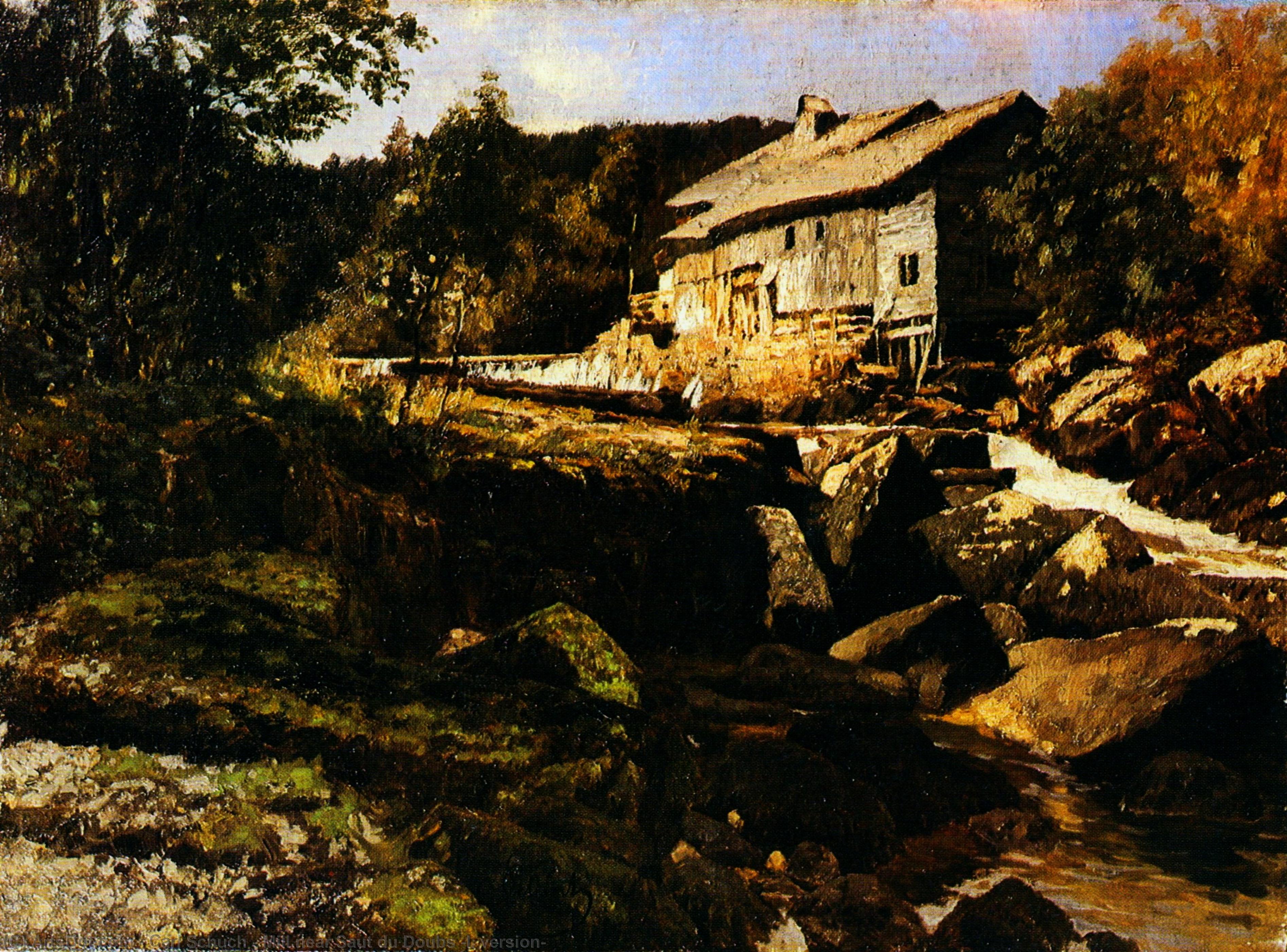 Wikioo.org - The Encyclopedia of Fine Arts - Painting, Artwork by Carl Schuch - Mill near Saut du Doubs (I. version)