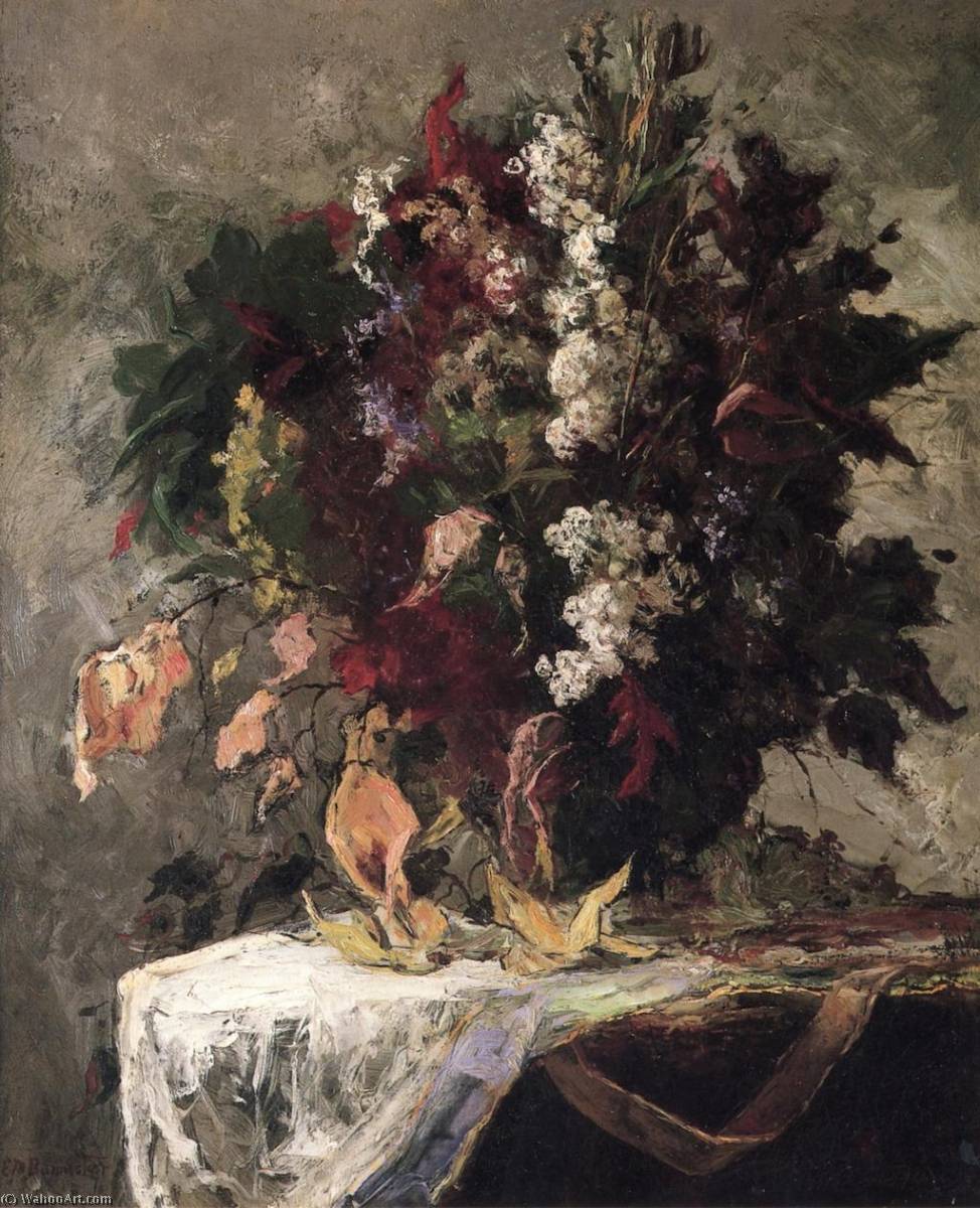 WikiOO.org - אנציקלופדיה לאמנויות יפות - ציור, יצירות אמנות Edward Mitchell Bannister - Floral Still Life