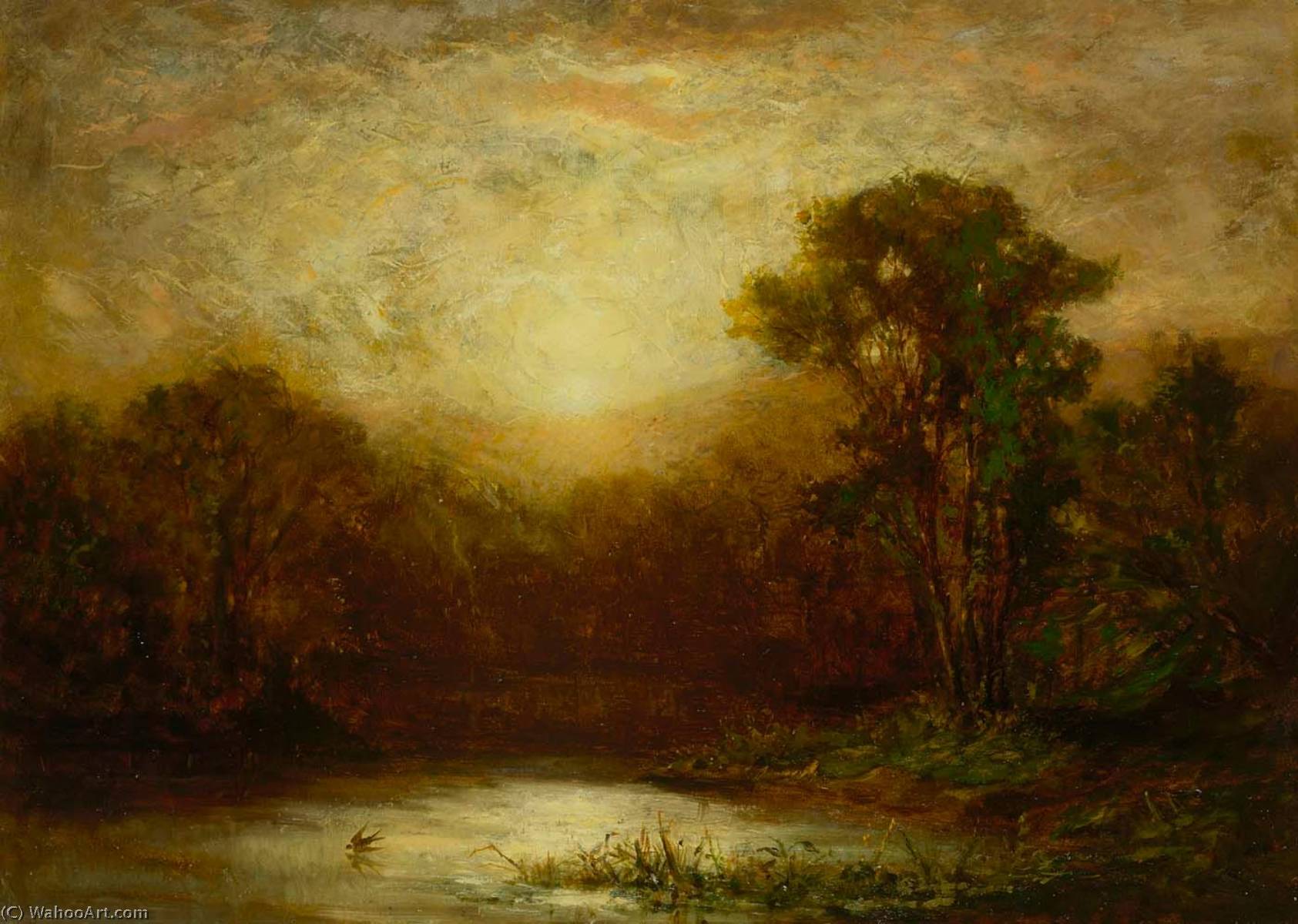 Wikioo.org - The Encyclopedia of Fine Arts - Painting, Artwork by Edward Mitchell Bannister - Sunset