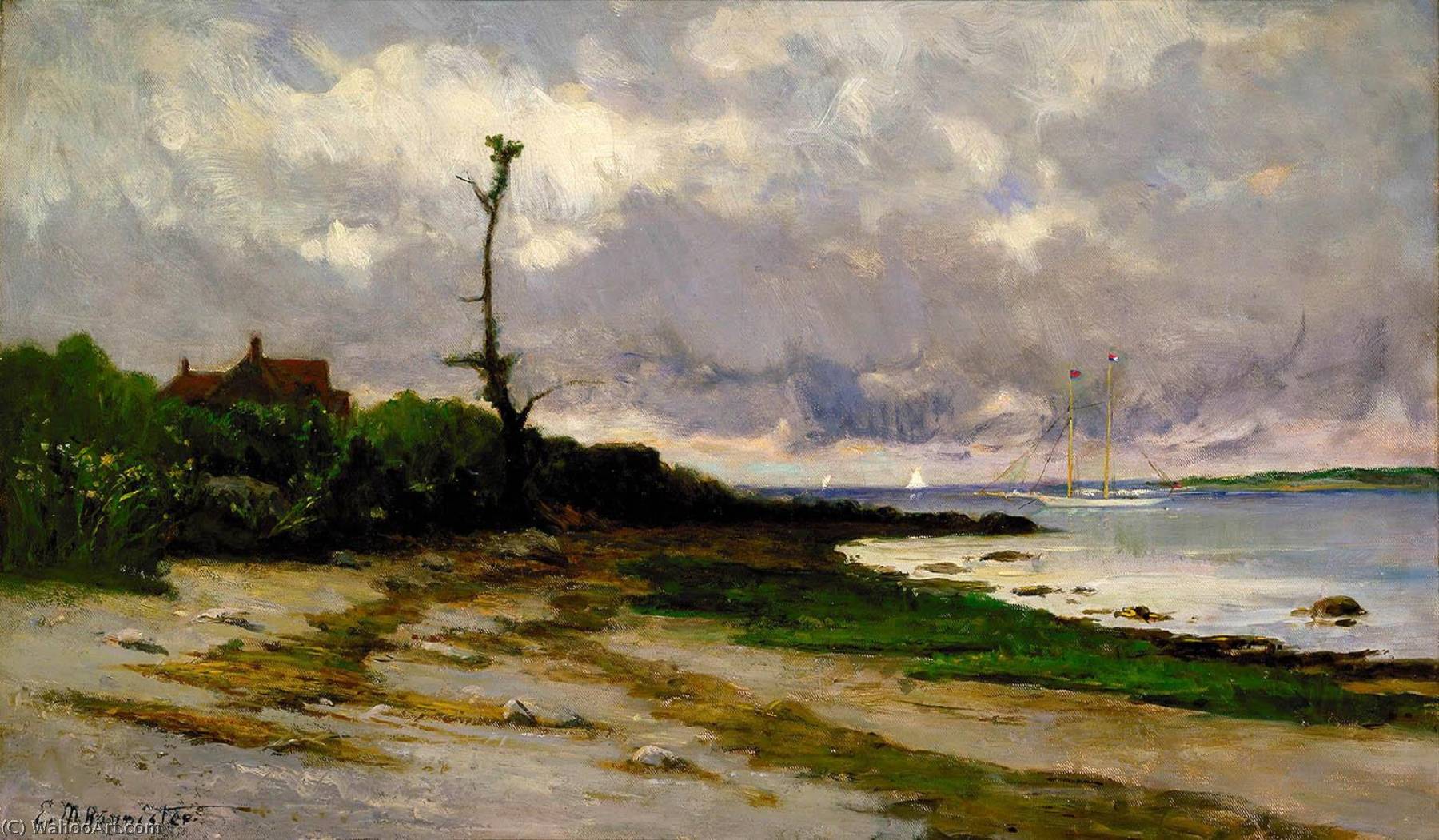Wikioo.org - The Encyclopedia of Fine Arts - Painting, Artwork by Edward Mitchell Bannister - Landscape near Newport, R. I