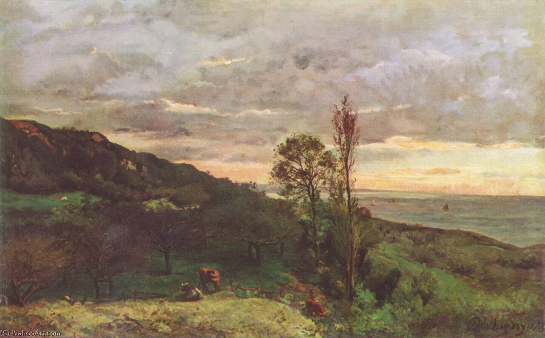 WikiOO.org - Güzel Sanatlar Ansiklopedisi - Resim, Resimler Charles François Daubigny - Landscape near Villerville