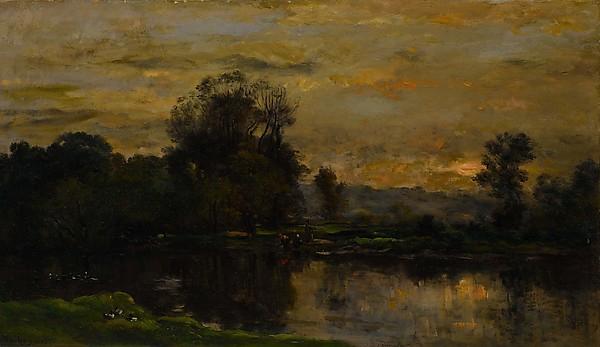 Wikioo.org - The Encyclopedia of Fine Arts - Painting, Artwork by Charles François Daubigny - Landscape with Ducks
