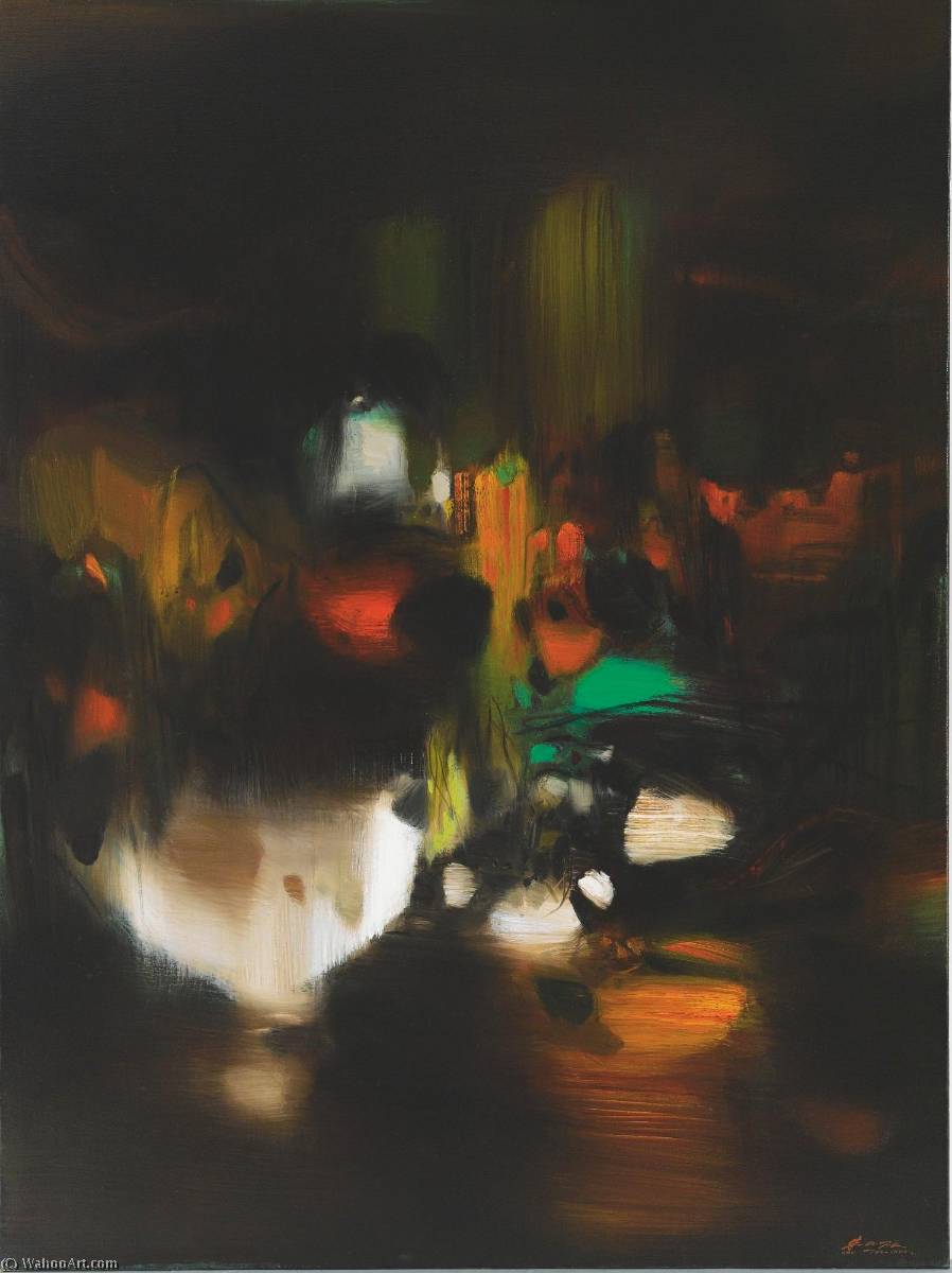 WikiOO.org - Encyclopedia of Fine Arts - Maľba, Artwork Chu Teh Chun - Lumière de la nuit