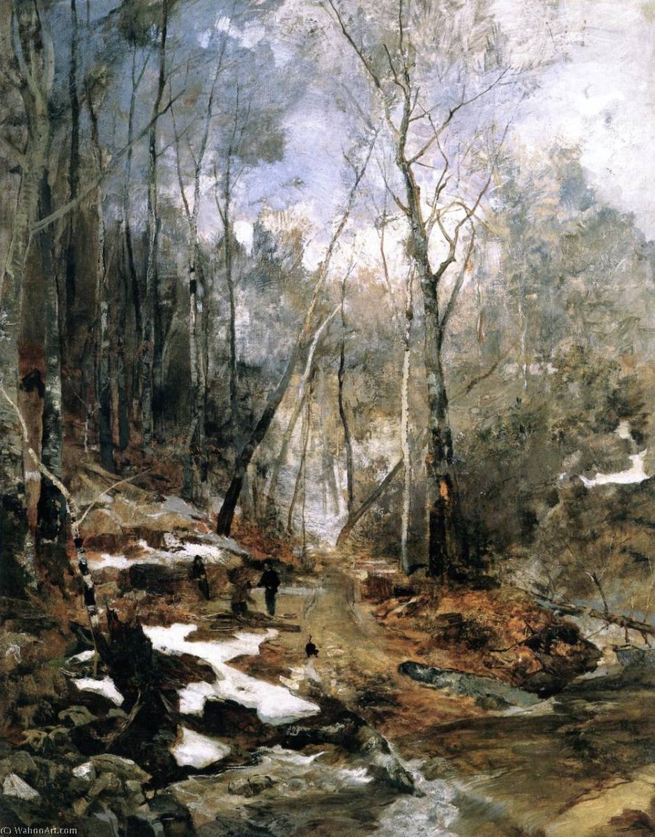 Wikioo.org - The Encyclopedia of Fine Arts - Painting, Artwork by Emil Jacob Schindler - February Atmosphere Early Spring in the Vienna Woods