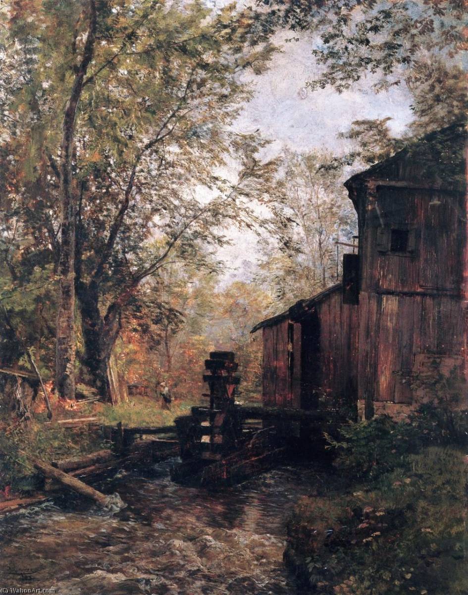Wikioo.org - The Encyclopedia of Fine Arts - Painting, Artwork by Emil Jacob Schindler - Gosau Mill near Ischl