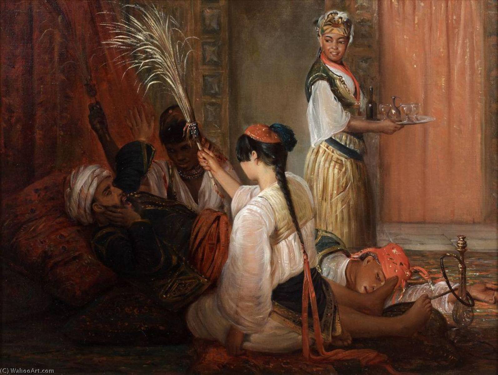 Wikioo.org - The Encyclopedia of Fine Arts - Painting, Artwork by Francois Auguste Biard - In the Harem