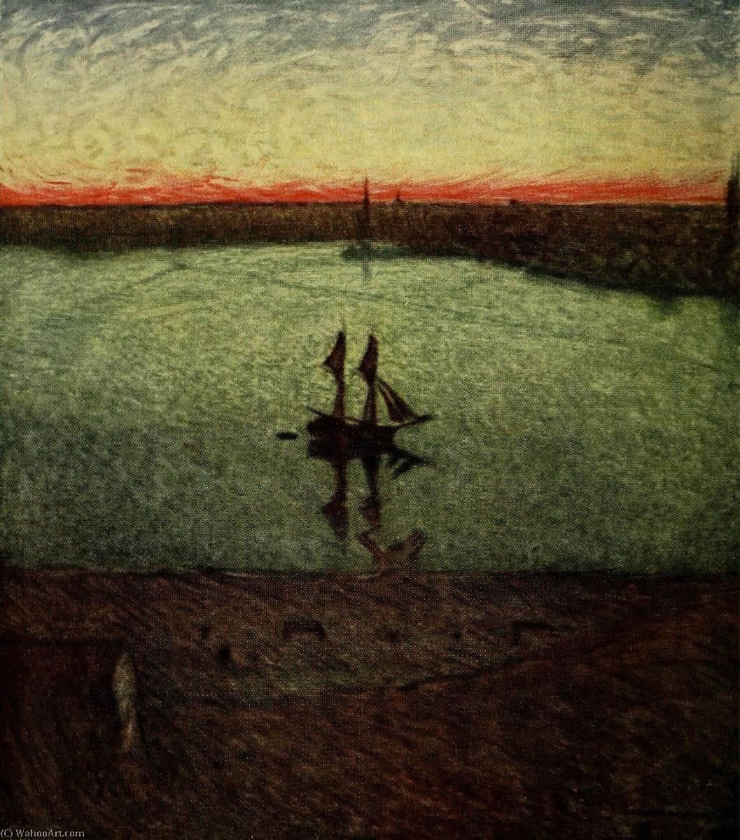 WikiOO.org - Encyclopedia of Fine Arts - Lukisan, Artwork Eugene Jansson - Midsummer Night at Riddarholmen