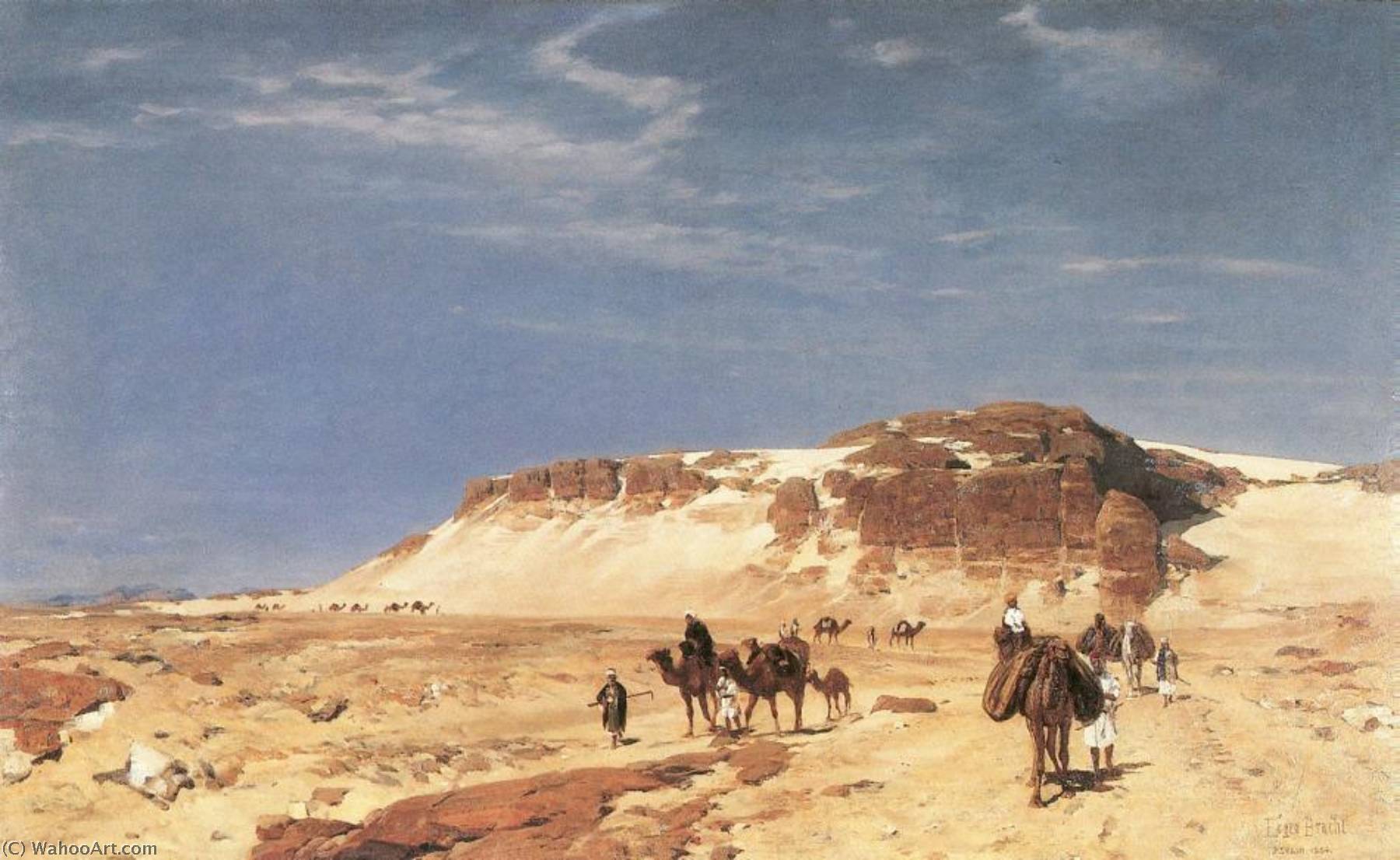 Wikioo.org - The Encyclopedia of Fine Arts - Painting, Artwork by Eugen Felix Prosper Bracht - In the Sinai Desert