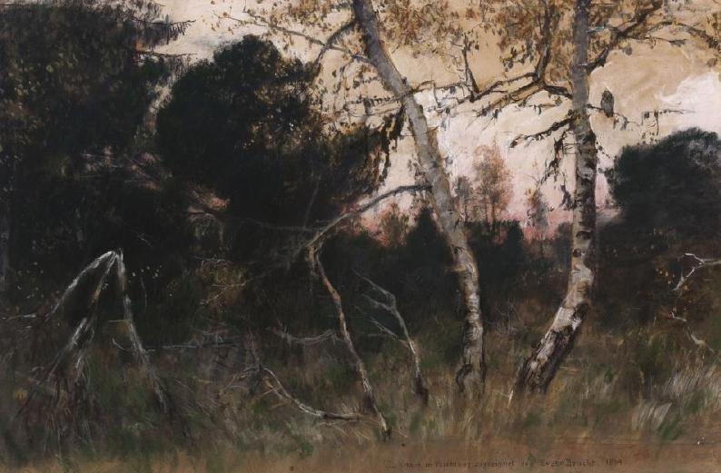WikiOO.org - Encyclopedia of Fine Arts - Maalaus, taideteos Eugen Felix Prosper Bracht - In the Forest Thicket (Im Waldesdickicht)