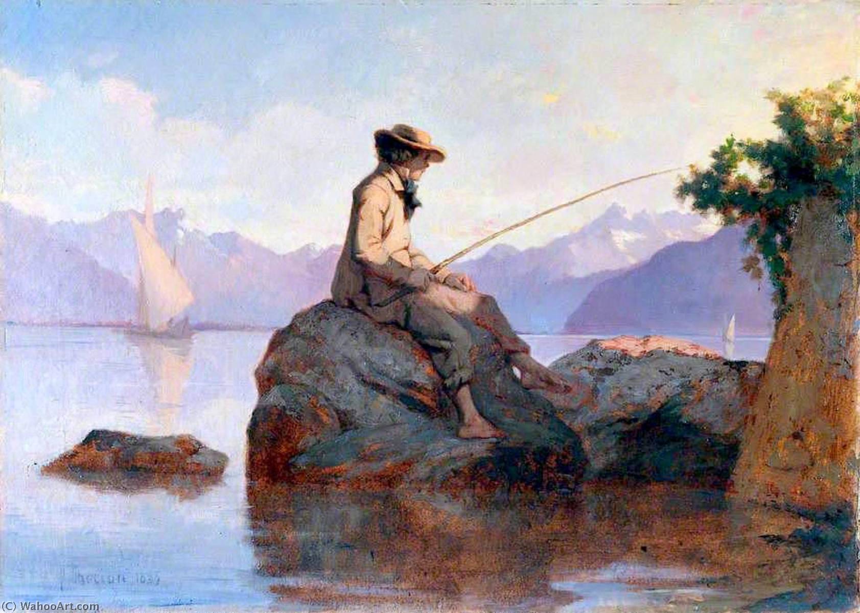 WikiOO.org - Εγκυκλοπαίδεια Καλών Τεχνών - Ζωγραφική, έργα τέχνης Francois Bocion - Fishing