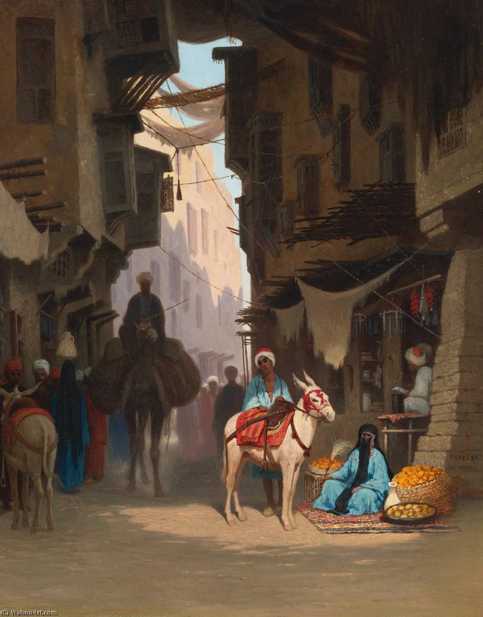 Wikioo.org - The Encyclopedia of Fine Arts - Painting, Artwork by Charles Théodore Frère (Bey) - The Souk