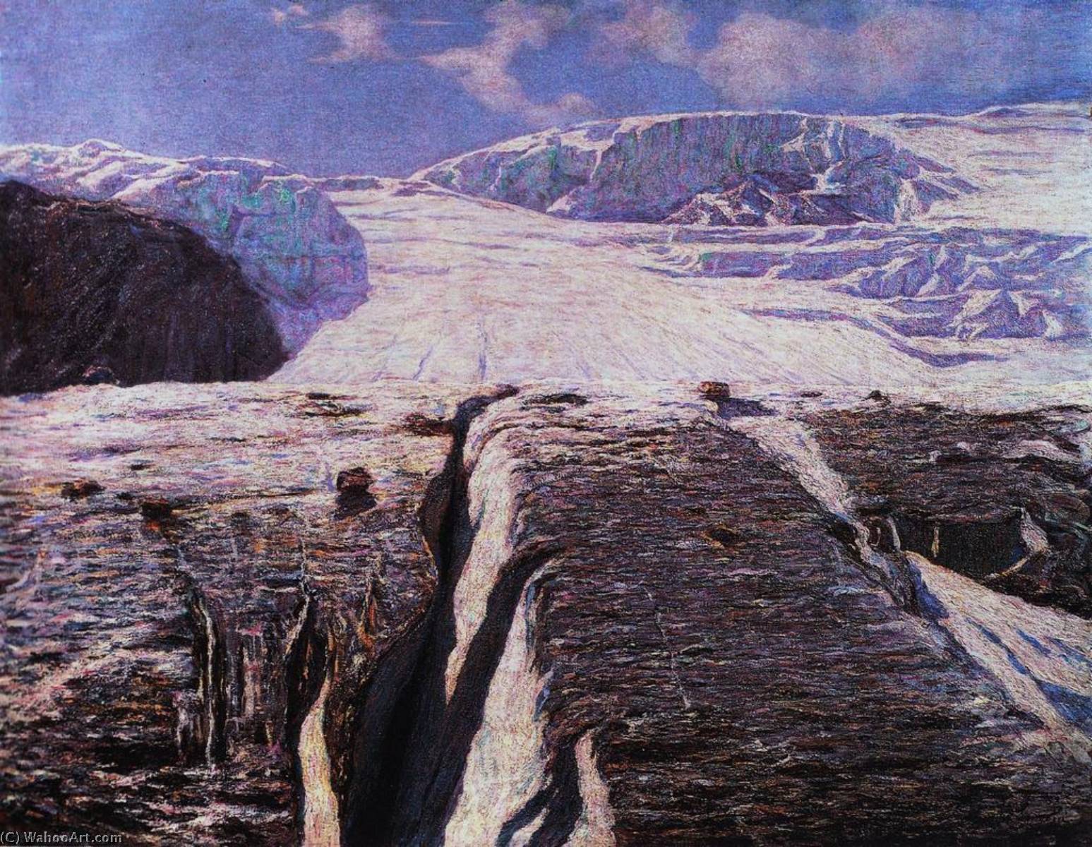 Wikioo.org – L'Enciclopedia delle Belle Arti - Pittura, Opere di Emilio Longoni - il ghiacciaio