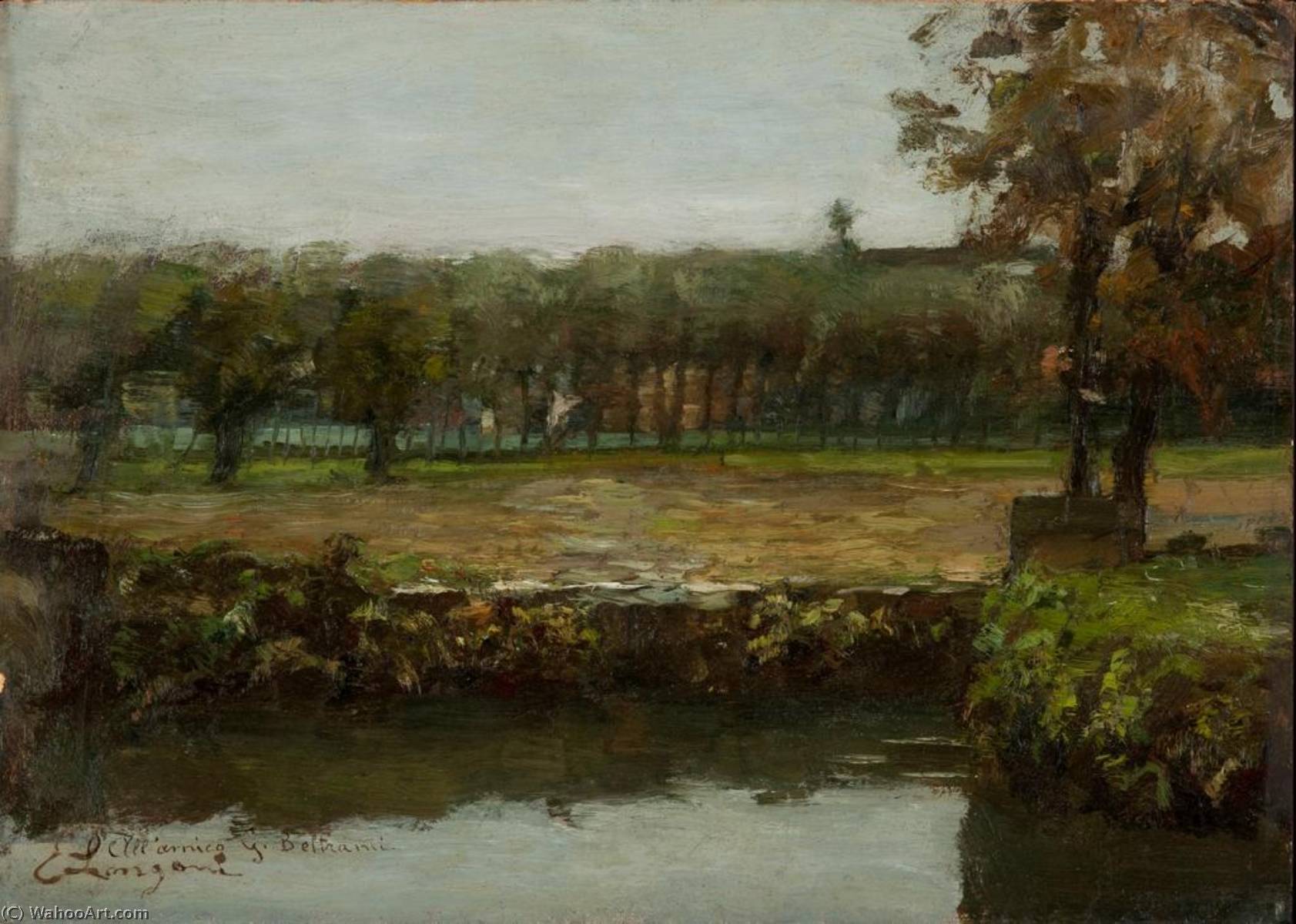 Wikioo.org - The Encyclopedia of Fine Arts - Painting, Artwork by Emilio Longoni - Milanese countryside