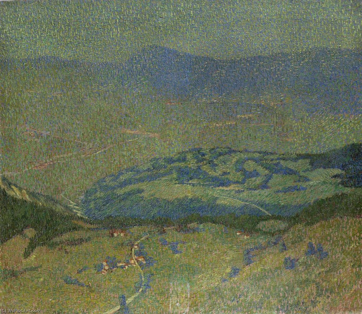 Wikioo.org - The Encyclopedia of Fine Arts - Painting, Artwork by Emilio Longoni - Landscape in Valtellina