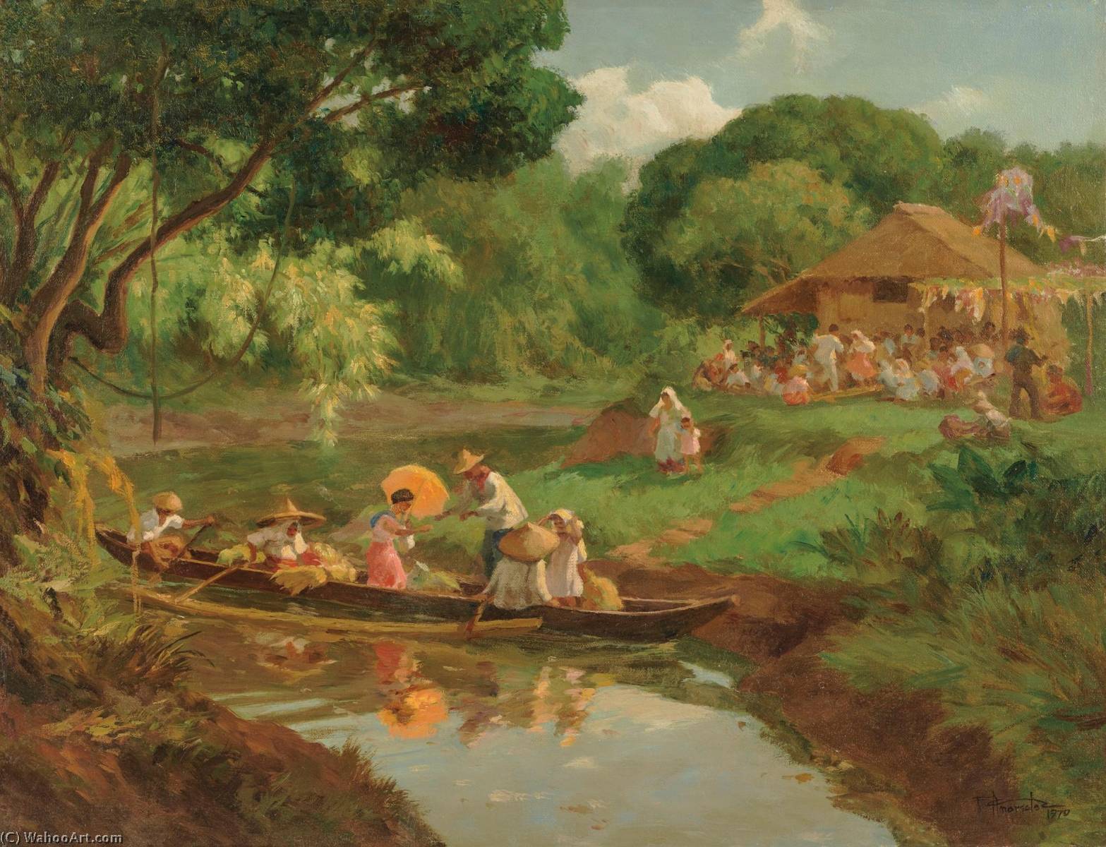WikiOO.org - אנציקלופדיה לאמנויות יפות - ציור, יצירות אמנות Fernando Cueto Amorsolo - Village Gathering