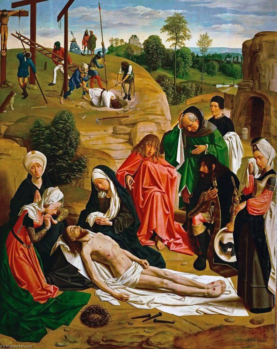 Wikioo.org - The Encyclopedia of Fine Arts - Painting, Artwork by Geertgen Tot Sint Jans - Lamentation over the Dead Christ