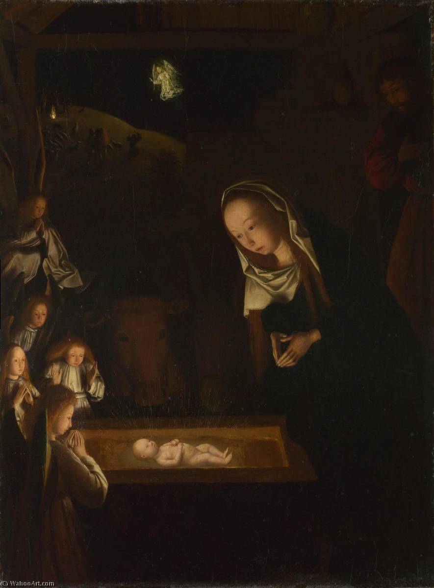 Wikioo.org - The Encyclopedia of Fine Arts - Painting, Artwork by Geertgen Tot Sint Jans - The Nativity at Night