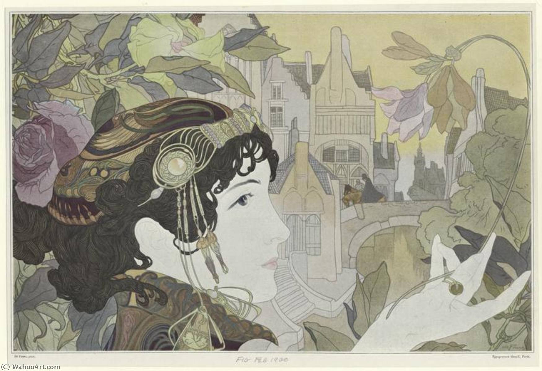 WikiOO.org - Güzel Sanatlar Ansiklopedisi - Resim, Resimler Georges De Feure - Femme de Gand