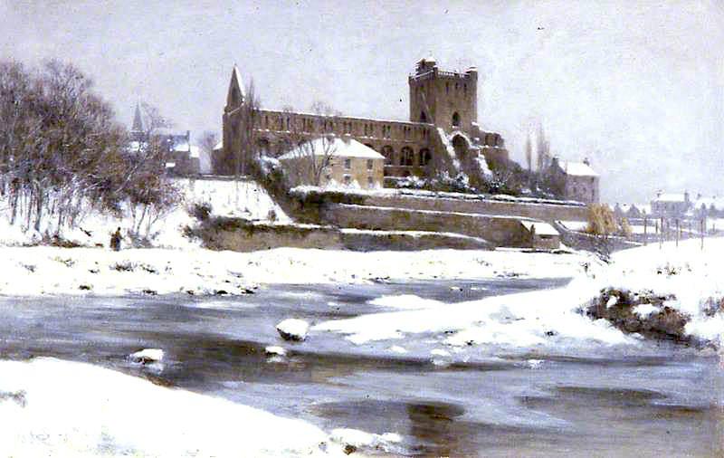 Wikioo.org - The Encyclopedia of Fine Arts - Painting, Artwork by George Reid - Jedburgh Abbey, Scottish Borders