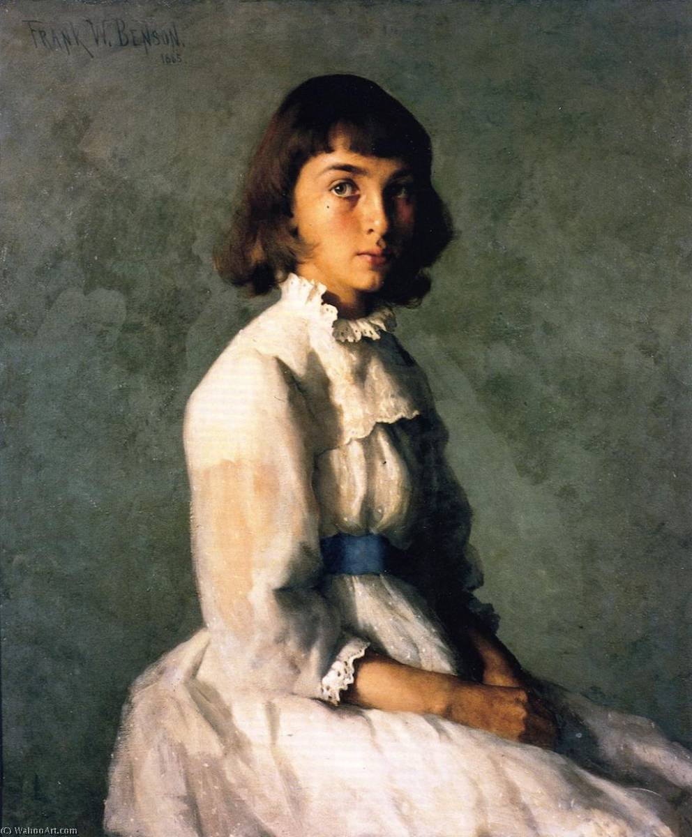 Wikioo.org - The Encyclopedia of Fine Arts - Painting, Artwork by Frank Weston Benson - My Sister (also known as Portrait of Betty)