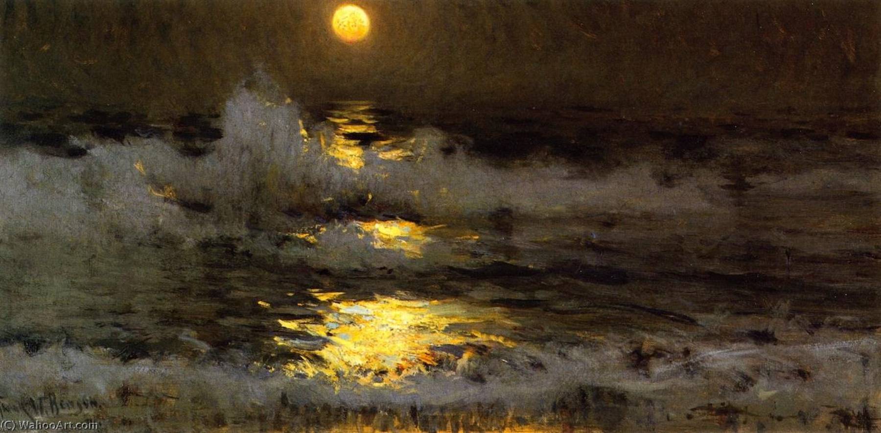 Wikioo.org - The Encyclopedia of Fine Arts - Painting, Artwork by Frank Weston Benson - Moonlight (also known as Moonlight on the Waters)