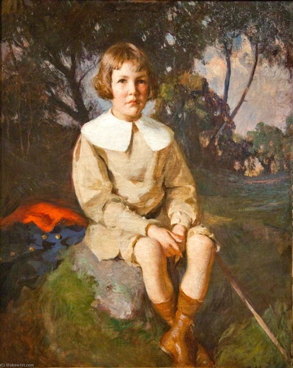 Wikioo.org - The Encyclopedia of Fine Arts - Painting, Artwork by Frank Weston Benson - Atherton Loring Jr. age 6 of Boston's Duxbury, Massachusetts