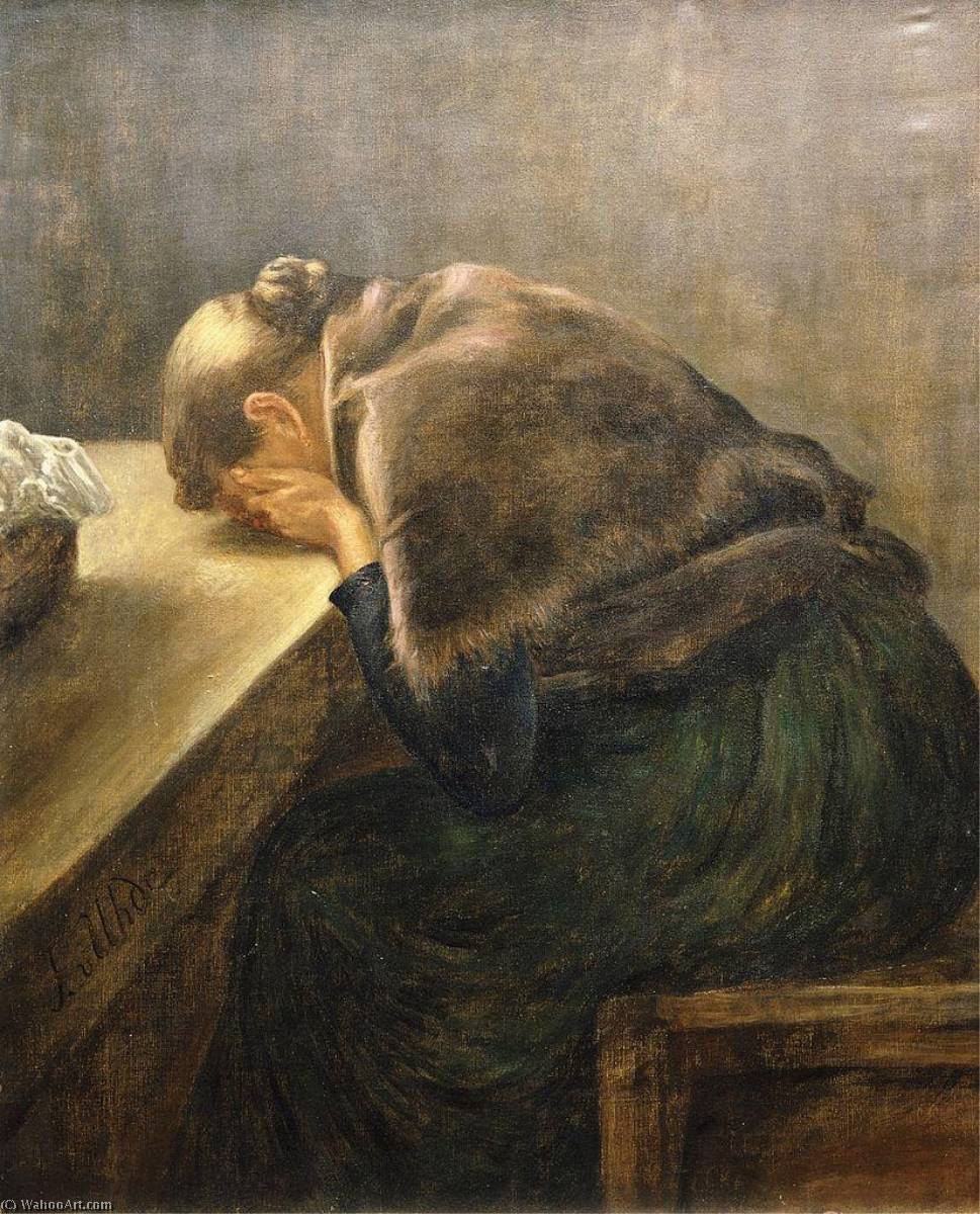 Wikioo.org - The Encyclopedia of Fine Arts - Painting, Artwork by Fritz Von Uhde - Mourning