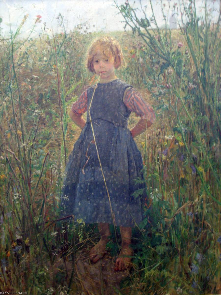 Wikioo.org - The Encyclopedia of Fine Arts - Painting, Artwork by Fritz Von Uhde - Little Princess on the heath