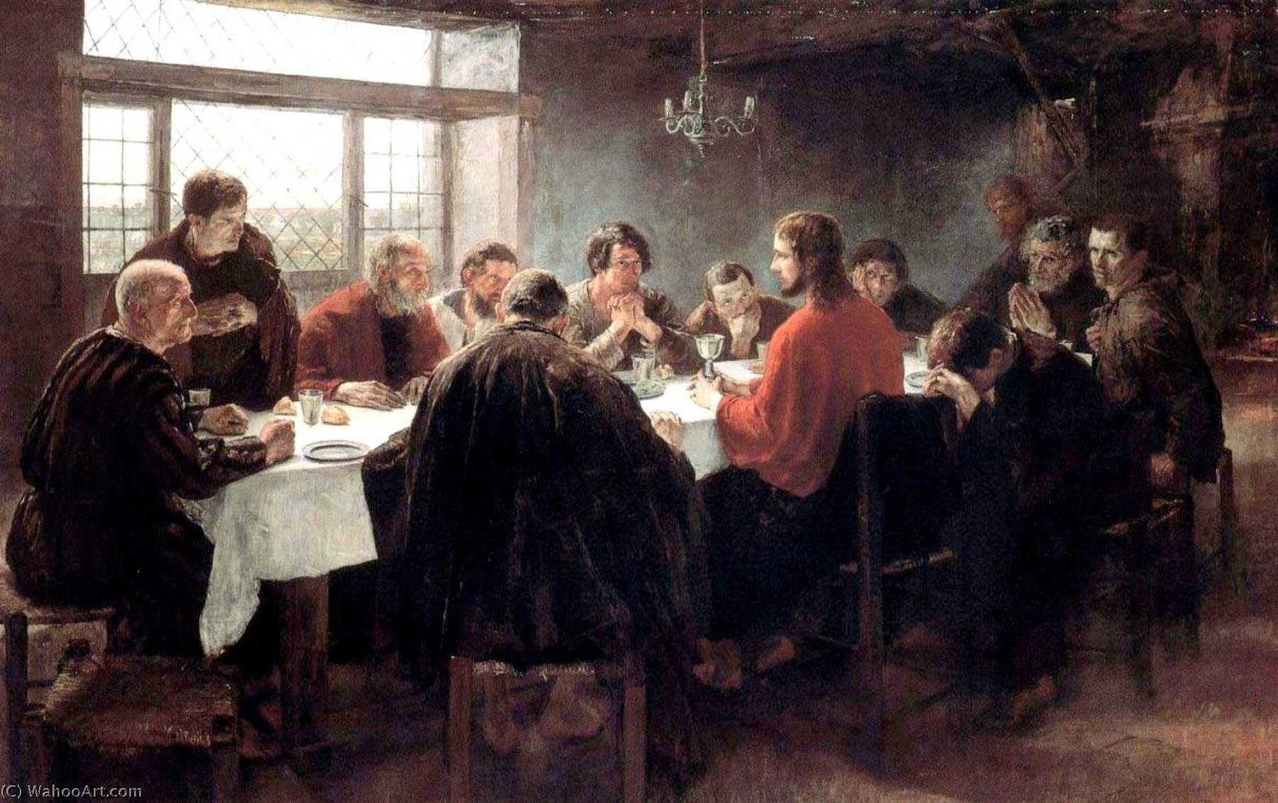 Wikioo.org - The Encyclopedia of Fine Arts - Painting, Artwork by Fritz Von Uhde - The Last Supper