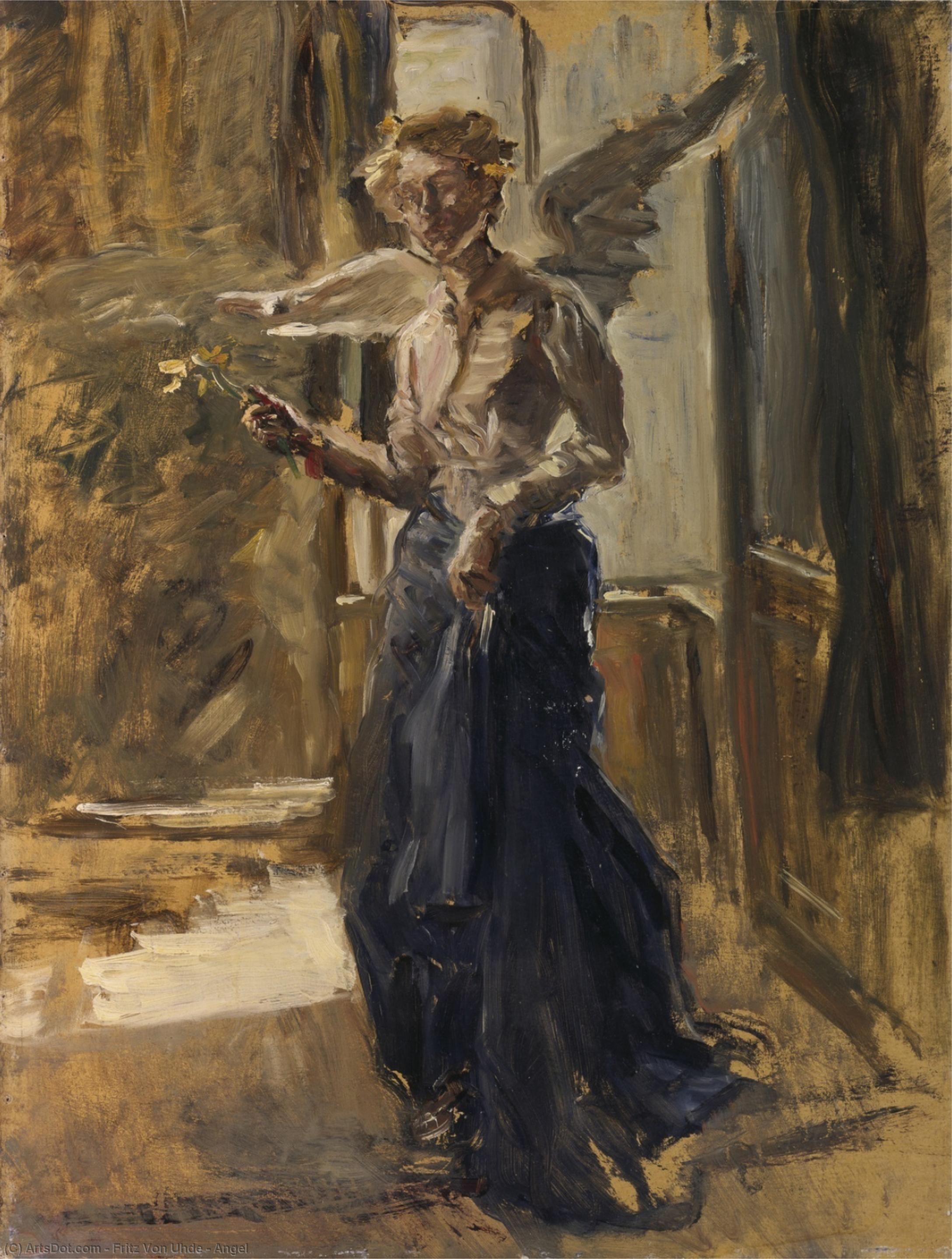 Wikioo.org - The Encyclopedia of Fine Arts - Painting, Artwork by Fritz Von Uhde - Angel