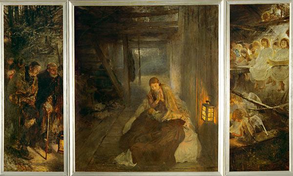 Wikioo.org - The Encyclopedia of Fine Arts - Painting, Artwork by Fritz Von Uhde - The Sacred Night (Triptych)