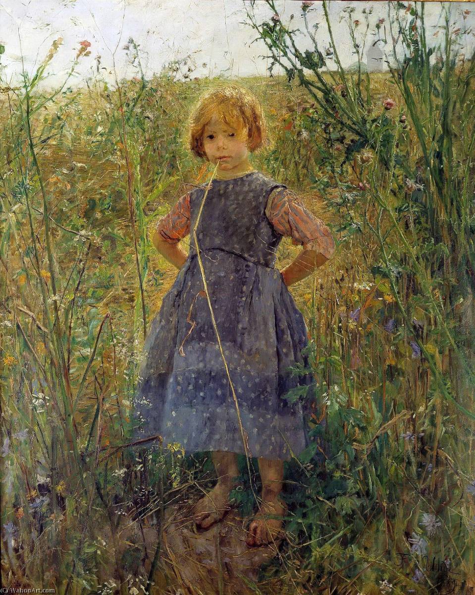 WikiOO.org - Encyclopedia of Fine Arts - Malba, Artwork Fritz Von Uhde - Little Heathland Princess