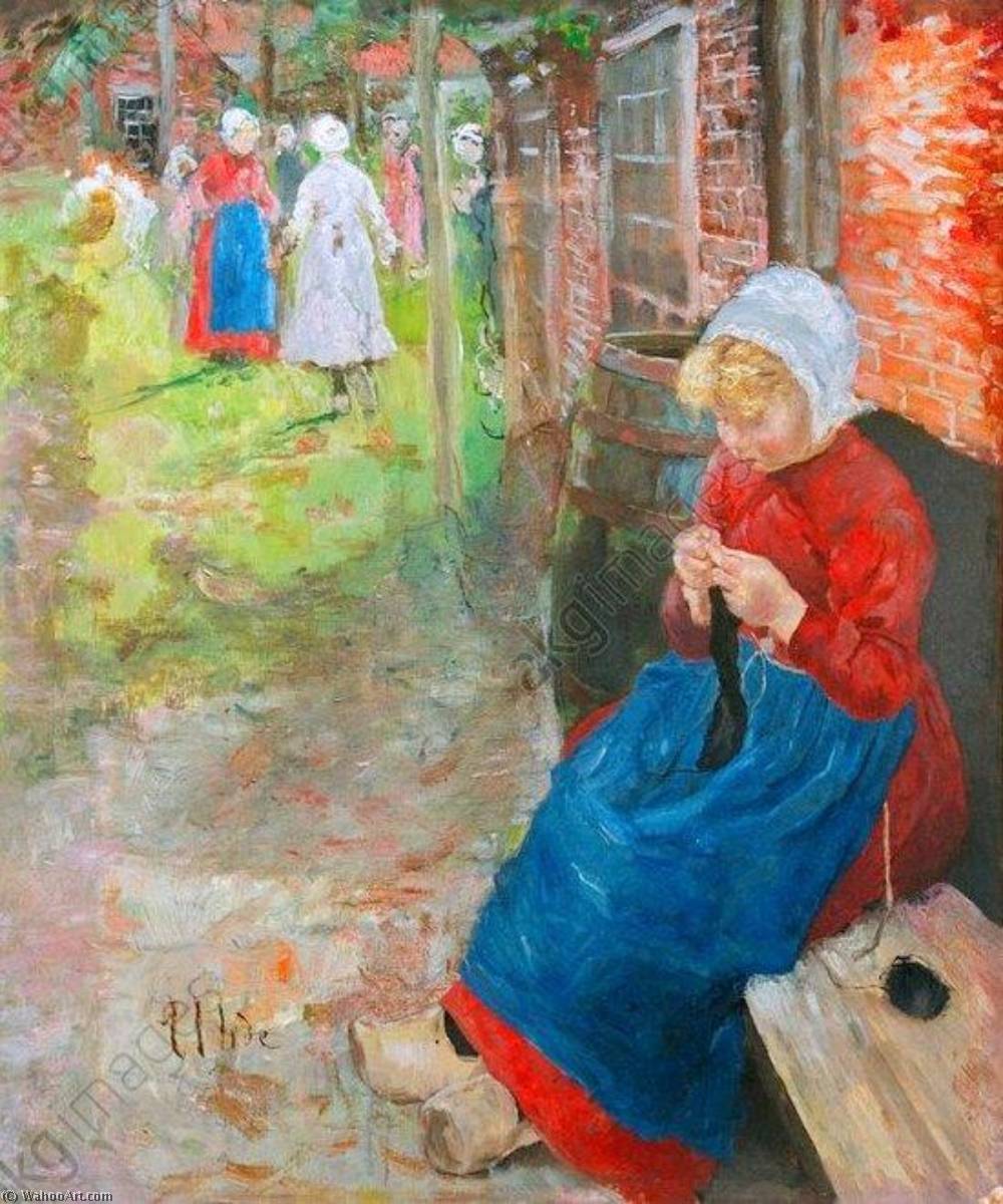 WikiOO.org - Enciclopedia of Fine Arts - Pictura, lucrări de artă Fritz Von Uhde - Girl knitting