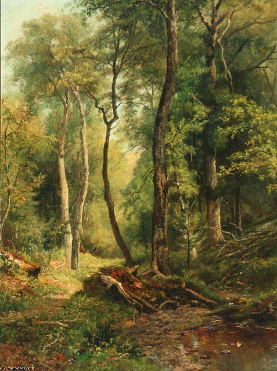 Wikioo.org - The Encyclopedia of Fine Arts - Painting, Artwork by Fritz Von Uhde - Wooded Landscape