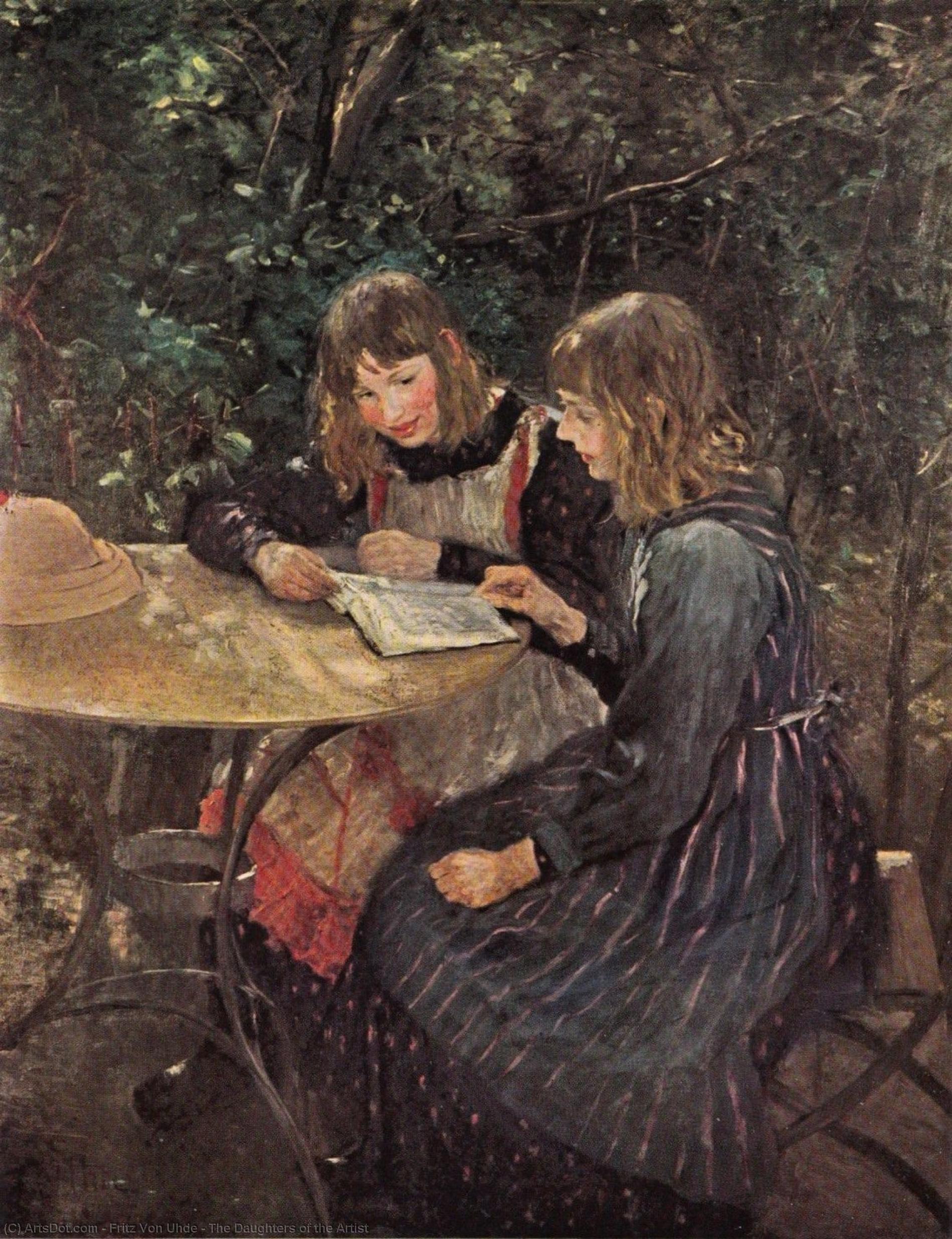 Wikioo.org - The Encyclopedia of Fine Arts - Painting, Artwork by Fritz Von Uhde - The Daughters of the Artist