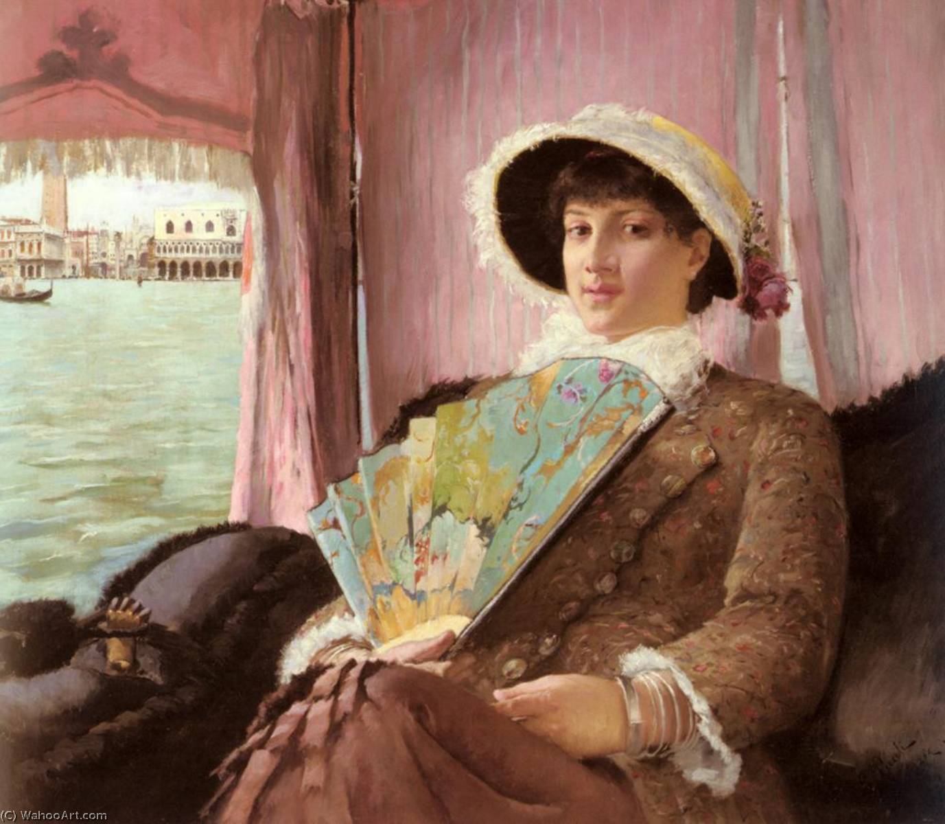 WikiOO.org - Encyclopedia of Fine Arts - Maalaus, taideteos Georg Pauli - Girl in a Gondola