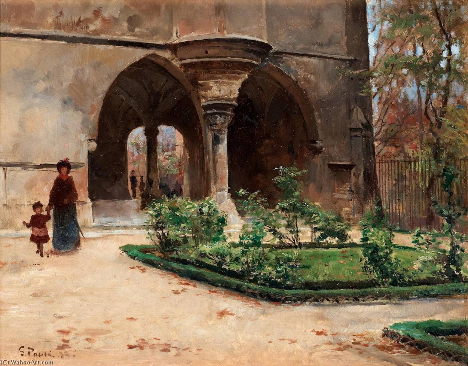 Wikioo.org - The Encyclopedia of Fine Arts - Painting, Artwork by Georg Pauli - In a French Park