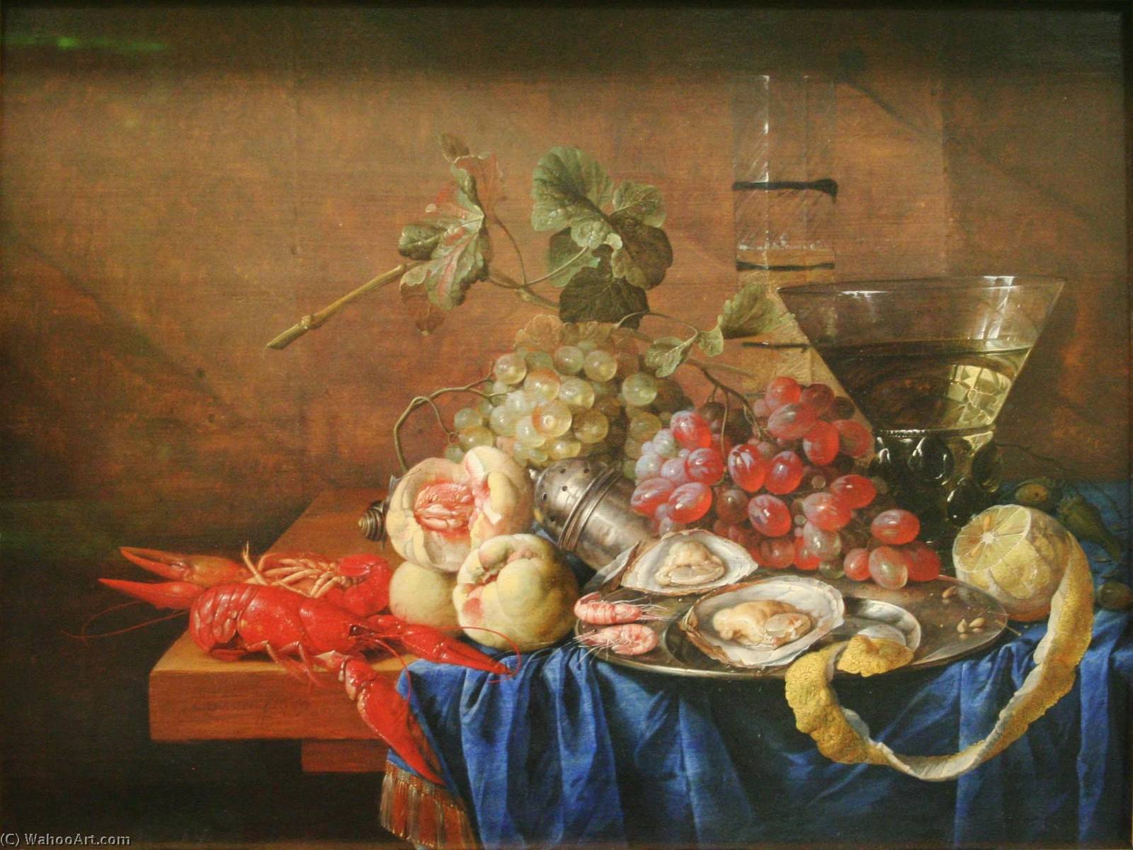 Wikioo.org - The Encyclopedia of Fine Arts - Painting, Artwork by Cornelis Jansz De Heem - Français Nature morte de fruits et de fruits de mer