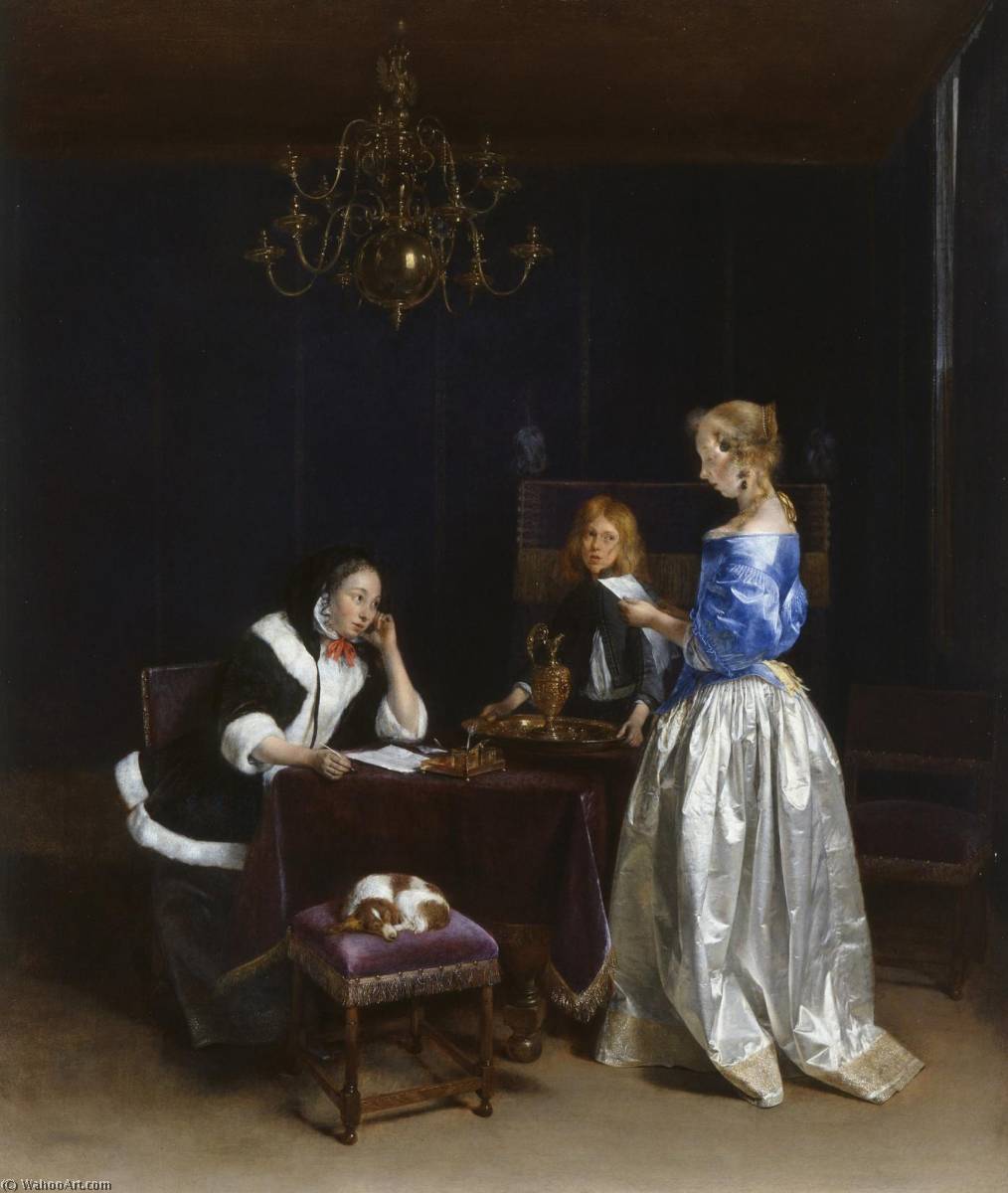 WikiOO.org - Encyclopedia of Fine Arts - Maleri, Artwork Gerard Ter Borch The Younger - The Letter