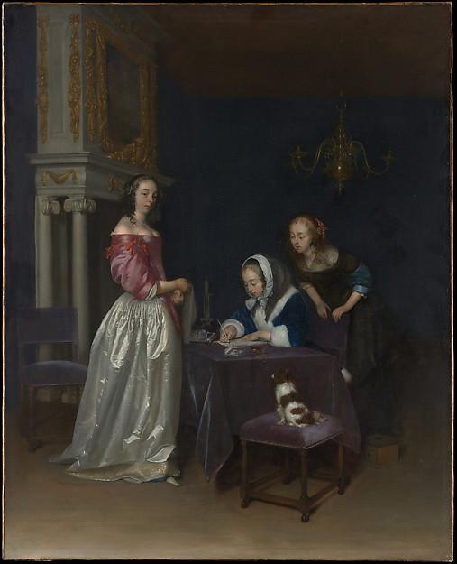Wikioo.org - The Encyclopedia of Fine Arts - Painting, Artwork by Gerard Ter Borch The Younger - Curiosity