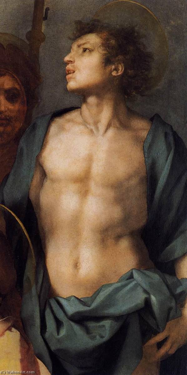 Wikioo.org - The Encyclopedia of Fine Arts - Painting, Artwork by Andrea Del Sarto - Virgin and Child in Glory with Six Saints (detail)